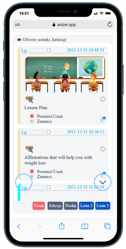 Widok aplikacji AniZer