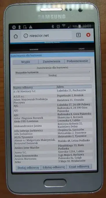 Aplikacja podczas pracy na komputerze — widok 1