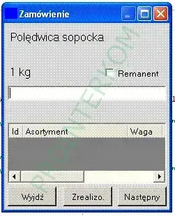 Ekran aplikacji — przesyłanie danych do systemu