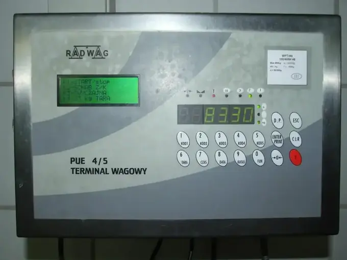 Rejestracja produkcji przy urządzeniach wagowych